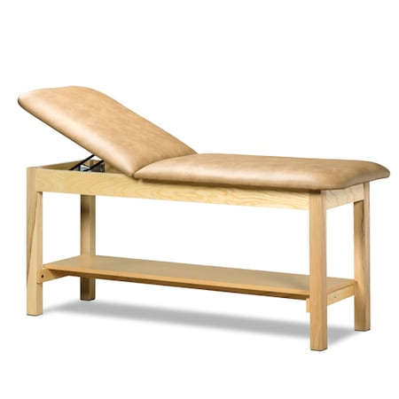Clinton Classic Treatment Table w/ Shelf, Natural Finish, Desert Tan 1020-27-1NT-3DT